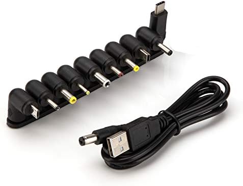 Aukru 5V universal Konverter Multi Stecker USB Kabel auf DC Hohlstecker Adapterkabel 5,5 x 2,1mm zu 11 Steckers für Verschiedene elektronische Geräte