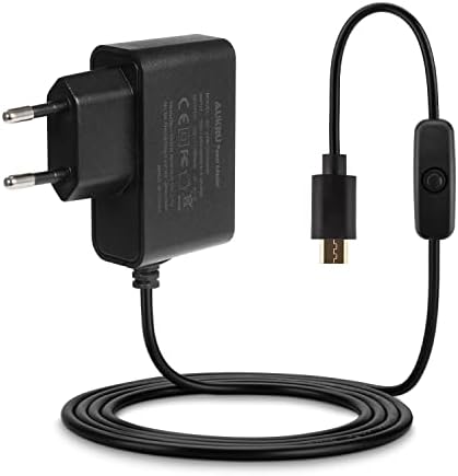 Aukru 5V 3A Micro USB netzteil mit schalter für Raspberry Pi 3, Pi 2 Model B, B + (Plus), Banana pi -150cm Kabel