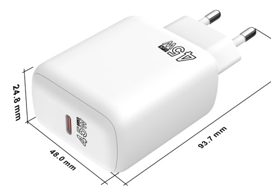 Aukru M9 Series High Performance GaN Chargers (EU / US) - M9 45W Single Type-C (EU Plug) - Aukru Wholesale Power Supply