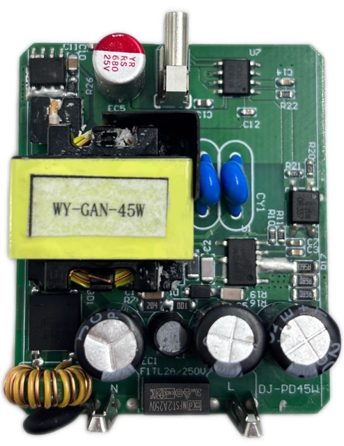 Aukru M9 Series High Performance GaN Chargers (EU / US) - M9 45W Single Type-C (EU Plug) - M9 GaN PCBA Top