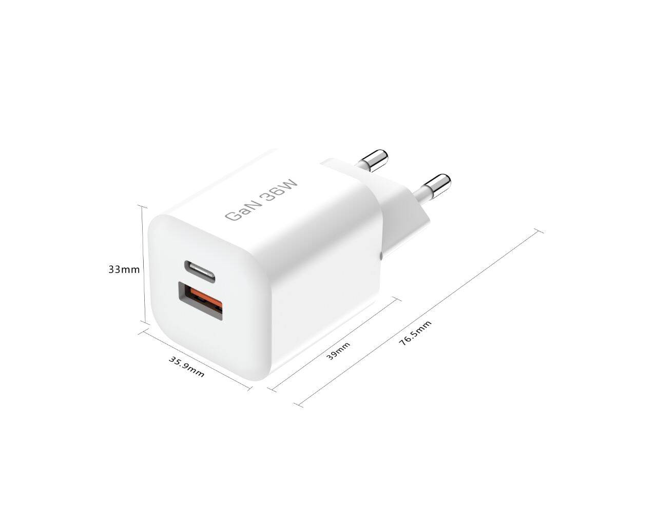 Aukru MINI Series 36W GaN Ultra-Compact Power Adapter (EU / US) - MINI 36W Single Type-C (EU Plug) - Aukru Wholesale Power Supply