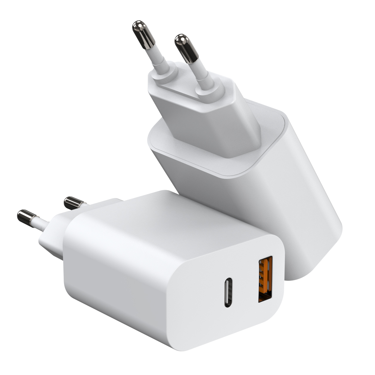 Aukru S6 Multi-Standard Power Adapter (EU / US / UK / IN) - S6 EU Dual Port A+C (White) - Aukru Wholesale Power Supply