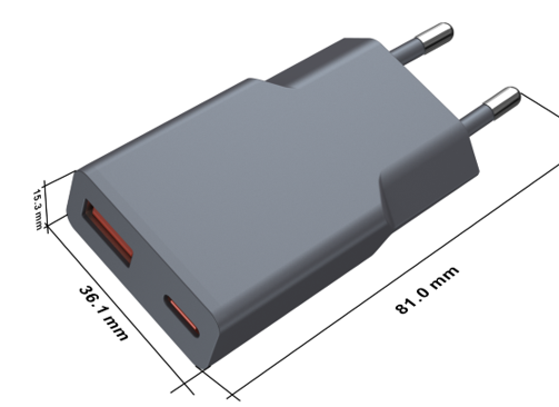 45W GaN 1A1C Dual Port (EU Plug)