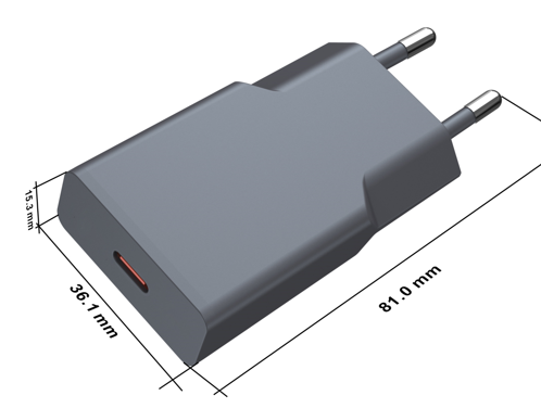 Aukru Ultra-Thin & Compact 45W GaN Fast Chargers (EU / Foldable US) - 45W GaN Single Type-C (EU Plug) - Aukru Wholesale Power Supply
